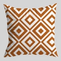 Orange and white geometric diamond pattern throw pillow case for sofa decor - Repeated Geometric Rhombus (DRD403-12) / 45x45cm