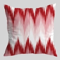 Vierkante kussenhoes met rood-witte ikat golfpatronen voor decoratieve bankkussens - Rood Roze Wit Golfpatroon (CRD126-3) / 45*45cm (Geen Binnenkussen)