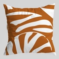Modern square cushion cover in caramel brown and white featuring abstract leaf patterns - Abstract Plant Zebra Texture (DRD403-15) / 45x45cm