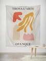 Tapisserie abstraite style Matisse avec blocs de couleurs pour décoration murale - 95x73cm / Style Tissu Brossé / Géométrique Abstrait aux Tons Chauds (GT59-21)