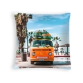 Summer beach peach skin pillowcase with vintage orange surf van print for home decor - Drd454-22 / 45*45cm (No Insert)