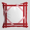 Chinese red geometric pattern square cushion cover with pink interlaced lines - Woven Frame Geometric (CRD126-9) / 45*45cm (No Insert)