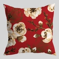 Chinese red square cushion cover with elegant white floral plum blossom pattern - Chinese Plum Blossom Branch (CRD126-13) / 45*45cm (No Insert)