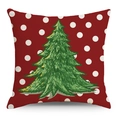 Christmas tree linen pillowcase with red polka dots for festive home sofa decor - Red Christmas Tree Polka Dot Style (YMD150-1) / 45x45CM No Pillow Core