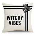 Vierkante kussensloop met Witchy Vibes, zwart-wit minimalistisch ontwerp voor banken - Standaard Maat Zonder Kern / Witchy Vibes Stijl (YMD145-4)