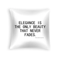 White peach skin pillow case with black Audrey Hepburn elegance quote print - Drd454-33 / 45*45cm (No Insert)