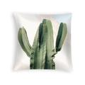 Square peach skin pillowcase featuring a vibrant green cactus print for home decor - Large Green Cactus Minimalist (DRD454-34)