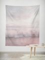 Minimalist summer beach tapestry in pastel pink and purple hues hanging on a white wall - Gt45-6 / 95*73 (brushed Fabric)