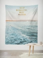 Summer beach landscape tapestry with golden blue water text for bedroom wall decor - Gt45-20 / 95*73 (brushed Fabric)