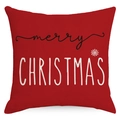 Red Christmas pillow cover with white snowflakes and merry CHRISTMAS script design - Merry Christmas Style (YMD164-4) / Pillowcase Only