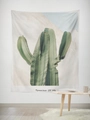 Minimalist cactus wall tapestry with Tenacious of Life quote for home decor aesthetic - Gt45-28 / 95*73 (brushed Fabric)
