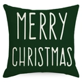 Dark green linen Christmas pillow case with white Merry Christmas lettering for sofa decor - Dark Green-Merry Christmas (YMD157-1) / 45x45cm
