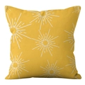 Square geometric throw pillow cover in mustard yellow with white sunburst star pattern - 45x45cm (No Insert) / Yellow Star Pattern (DRD361-1)
