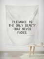 Minimalist Nordic tapestry with black elegance quote typography on a white fabric wall hanging - Gt45-30 / 95*73 (brushed Fabric)