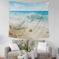 Summer beach landscape tapestry with message bottle and seashells on wall for home decor - Gt45-34 / 95*73 (brushed Fabric)