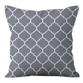 Square throw pillow cover with dark grey and white Moroccan trellis geometric pattern - 45x45cm (No Insert) / Dark Gray Moroccan Pattern (DRD361-7)