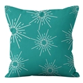 Modern teal square decorative pillow case with white starburst geometric patterns - 45x45cm (No Insert) / Teal Star Pattern (DRD361-9)
