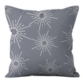 Modern grey geometric pillow cover with white radial print and soft fabric texture - 45x45cm (No Insert) / Gray Star Pattern (DRD361-8)