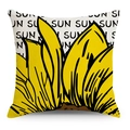 Housse de coussin imperméable avec motif tournesol jaune et imprimé lettres SUN - Style Tournesol Jaune (FSYMD227-1)