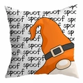 Detail of Halloween pillow case with orange gnome hat and black spoot artistic prints - 45x45cm / Gnome Hat Letter Print (DRD295-29)