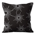 Square black geometric pillow cover with white starburst pattern for sofa decor - 45x45cm (No Insert) / Black Star Pattern (DRD361-22)
