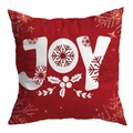 Rode kerstkussenhoes met Joy-opdruk en sneeuwvlokken voor feestelijke decoratie - JOY Sneeuwvlok Letter Print (DRD294-4) / 45*45cm (Geen Binnenkussen)