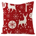 Housse de coussin de Noël imperméable avec motif de renne en rouge et blanc - Style Renne de Noël Rouge (FSYMD111-3)