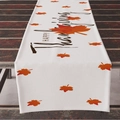 Chemin de table ivoire avec feuilles d'érable et texte Happy Thanksgiving festif - ZQ04-1 (Feuille d'Érable/Happy Thanksgiving) / 33*183cm