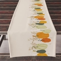 Thanksgiving table runner featuring colorful pumpkin prints on off-white fabric - ZQ04-5 (Beige/Mixed Pumpkins) / 33*183cm