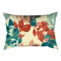 Rechteckiger Lendenkissenbezug mit Blumenmuster und Vintage-Blatt-Beeren-Design - Beige Basis Retro Pflanzen Stil (DRD475-9) / 30x50cm