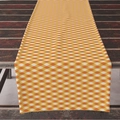 Autumn orange and white gingham tablecloth runner for Thanksgiving dining table decor - ZQ04-11 (Orange White Gingham) / 33*183cm