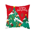 Rode kerstkussensloop met cartoon boom en cadeauprints, met Merry Christmas tekst - Kerstboom Stijl (DRD298-1) / 45x45cm