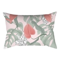 Rosa Lendenkissenbezug mit Monstera-Blättern und Anthurien-Blumenmuster-Druck - Rosa Basis Anthurium Druck Stil (DRD475-37) / 30x50cm