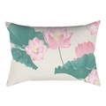 Rechteckiger Kissenbezug mit orientalischem Lotusdruck aus Pfirsichhaut für Lendenwirbel - Orientalischer Kunst Lotus Stil (DRD475-38) / 30x50cm