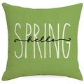 Spring theme linen throw pillow cover featuring green floral print and hello lettering - 45cmx45cm(No Insert) / Hello Spring (YMD241-3)