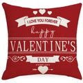 Valentijnsdag rood linnen kussensloop met hart-vrachtwagenprint voor bankdecoratie - 45x45CM (Zonder Kern) / I Love You Forever Tekst (YMD237-2)