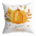 Square pumpkin harvest pillowcase with Give Thanks watercolor print on white background - 45*45cm (No Insert) / Style 11