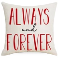 Noordse linnen kussenhoes met ALWAYS and FOREVER print voor sofa decoratie - 45*45cm (Geen Binnenkussen) / Gevoelszin Stijl (YMD253-4)