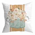 Autumn pumpkin harvest peach skin pillowcase with watercolor floral mason jars print - 45*45cm (No Insert) / Style 17