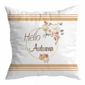 Hello Autumn pumpkin and floral harvest square pillowcase with orange stripes decoration - 45*45cm (No Insert) / Style 18