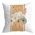 Fall Thanksgiving pillow cover with watercolor pumpkin and white rose harvest design - 45*45cm (No Insert) / Style 19