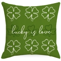 Green St. Patrick's Day clover pillowcase with Lucky is Love text on a white background - Style 3-Green Lucky Is Love (YMD268-3)