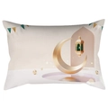 Peach skin waist pillow with 3D gold moon and lantern print for Ramadan decor - 30*50cm (No Insert) / White Gold 3D Crescent Lantern (DRD352-11)
