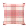 Modern pink and white plaid linen pillowcase with soft texture for spring home decor - Pink and White Plaid Style (YMD196-12)
