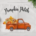 Cotton linen placemat with vintage orange truck and pumpkin patch print decoration - Pumpkin Patch Truck (CD12-19)