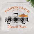 Harvest table mat featuring vintage plaid truck with pumpkins and autumn text - Pumpkin Patch Truck (CD11-9)