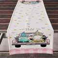 Easter farm table runner with pink trucks and gnomes on rustic wooden dining table - 33*183cm / Farm Easter Pink Truck (ZQ09-12)