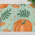 Fall Thanksgiving placemat with pumpkin print on white wood texture surface - Warm Orange Pumpkin (CD12-27)