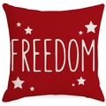 USA Unabhängigkeitstag Kissenhülle mit rotem Freedom Schriftzug und weißen Sternen - FREEDOM Buchstaben Stil (YMD288-3)