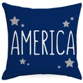 Dunkelblauer Kissenbezug mit AMERICA Schriftzug und grauen Sternen für die Dekoration - AMERICA Buchstaben Stil (YMD288-4)